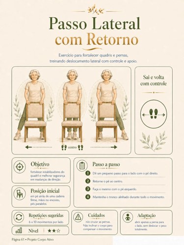 Demonstração do exercício Passo Lateral com Retorno