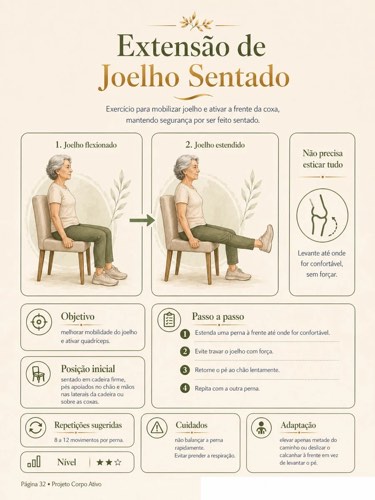 Demonstração do exercício Extensão de Joelho Sentado